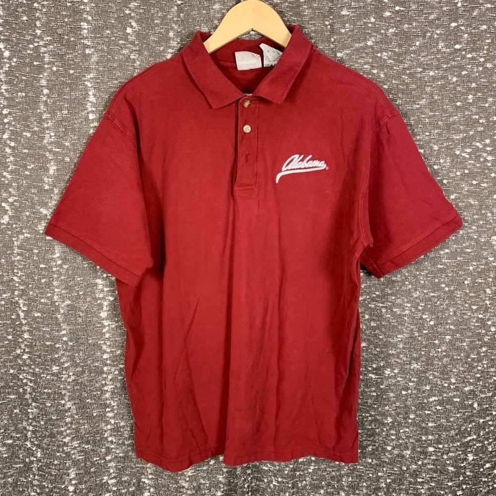 Vintage University of Alabama Crimson Tide Red‎ Polo Shirt Red Oak Men's Large